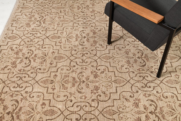 Natural Dye Transitional Rug Design Divine - styled in room setting [#4]
