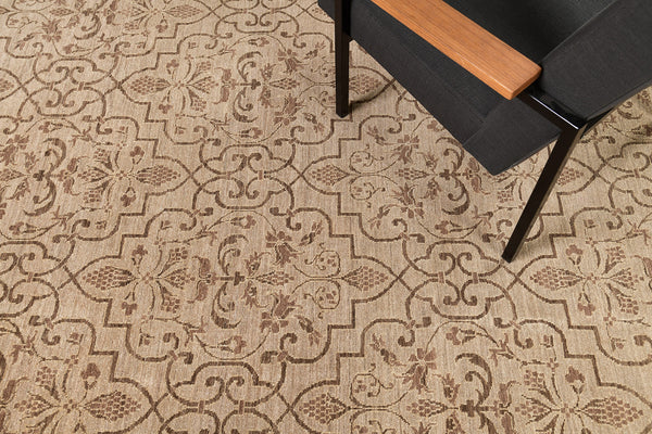 Natural Dye Transitional Rug Design Divine - overhead flat lay view [#4]
