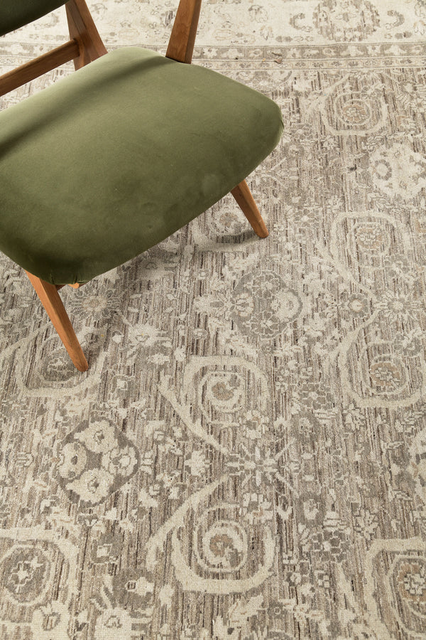 Vintage Style Sultanabad Revival Rug - artisan revival weave - overhead flat lay view [#42]