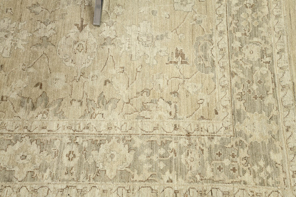 Vintage Style Sultanabad Revival Square Rug - artisan revival weave - detailed border and fringe