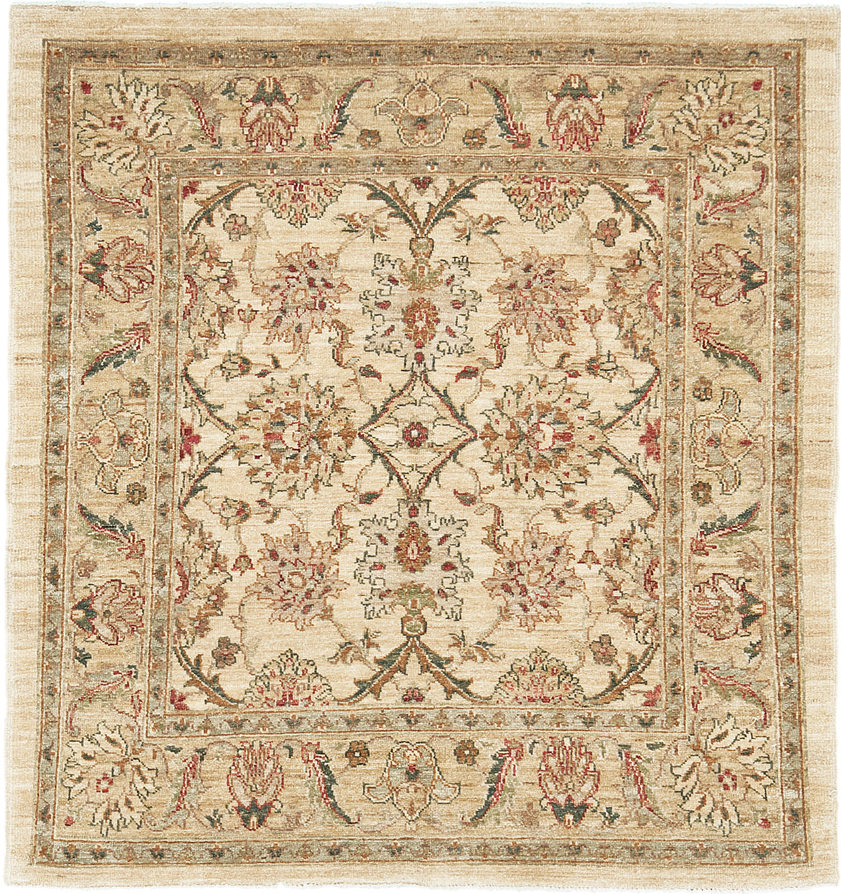 Natural Dye Sultanabad Revival Square Rug - artisan revival weave - one-of-a-kind handmade area rug [#1]