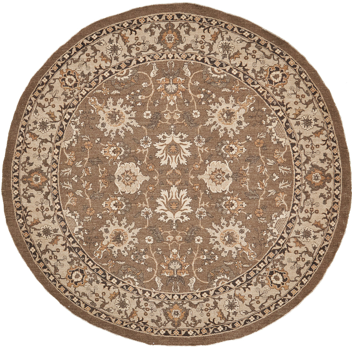 Natural Dye Sultanabad Revival Round Rug - artisan revival weave - one-of-a-kind handmade area rug [#1]