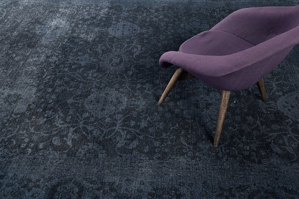 Overdyed Vintage Style Antique Tabriz Revival Rug - artisan revival weave - overhead flat lay view