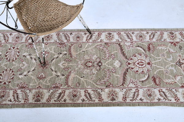 Natural Dye Sultanabad Revival Runner - artisan revival weave - detailed border and fringe [#10]