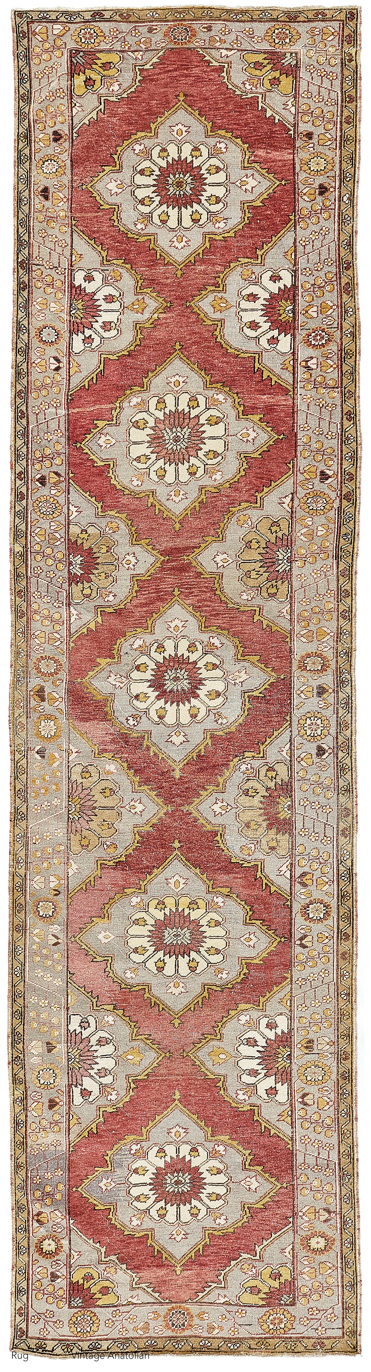 Vintage Turkish Anatolian Runner - hand-knotted in Turkey - one-of-a-kind handmade area rug [#26]