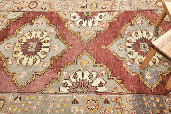 Vintage Turkish Anatolian Runner - hand-knotted in Turkey - close-up of weave texture and pile [#26]