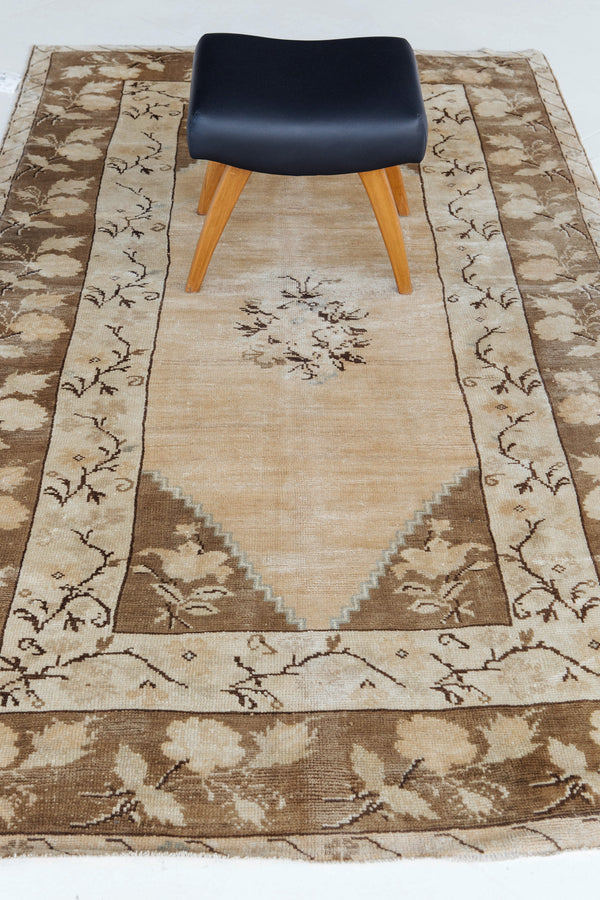Vintage Turkish Anatolian Rug - hand-knotted in Turkey - overhead flat lay view [#10]