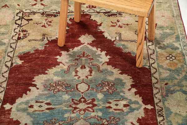 Vintage Turkish Anatolian Rug - hand-knotted in Turkey - overhead flat lay view [#3]