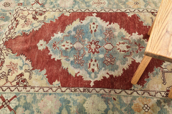 Vintage Turkish Anatolian Rug - hand-knotted in Turkey - styled in room setting [#3]