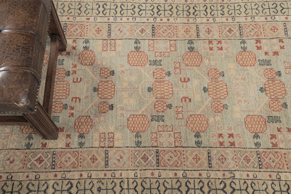 Natural Dye Pomegranate Runner Bliss - narrow runner - detailed border and fringe
