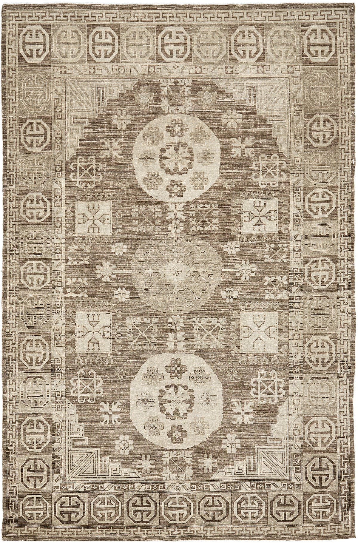 18th Century Khotan Design Revival - 18th-century, East Turkestan Khotan - one-of-a-kind handmade area rug [#3]
