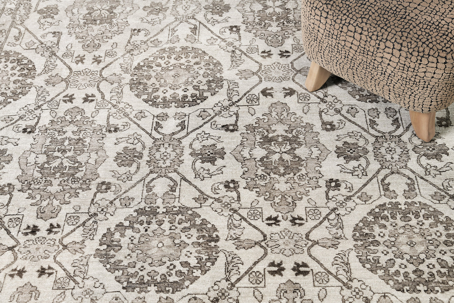 Vintage Style Mahal Design Rug - overhead flat lay view [#9]