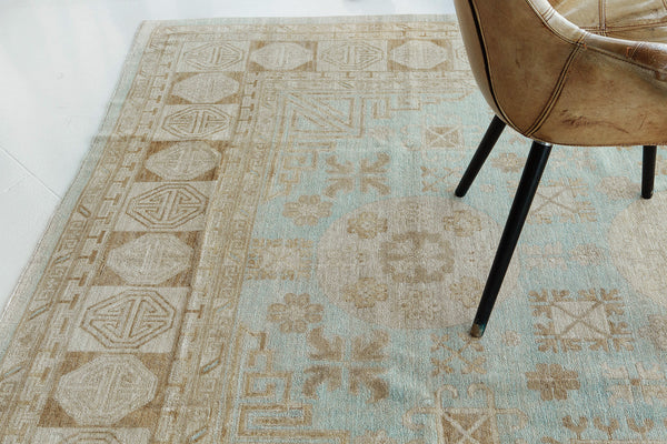 18th Century Khotan Design Revival - 18th-century, East Turkestan Khotan - detailed border and fringe [#2]