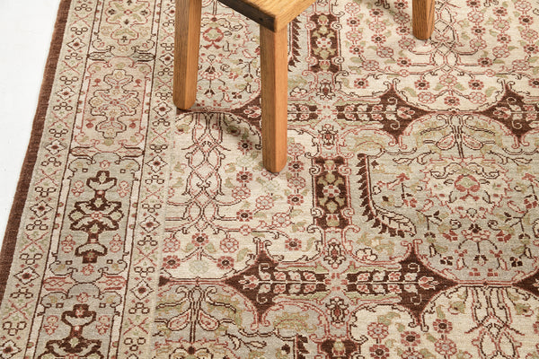 Natural Dye Lavar Kerman Design Bliss Collection - detailed border and fringe (2)