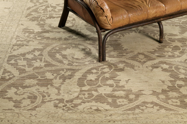 Vintage Style Sultanabad Revival Rug - artisan revival weave - overhead flat lay view [#24]