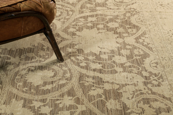 Vintage Style Sultanabad Revival Rug - artisan revival weave - styled in room setting [#24]