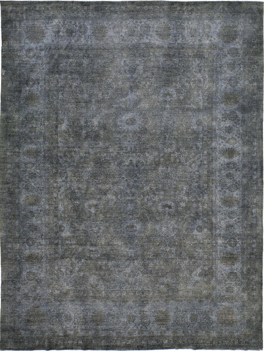 Overdyed Vintage Style Tabriz Design Rug