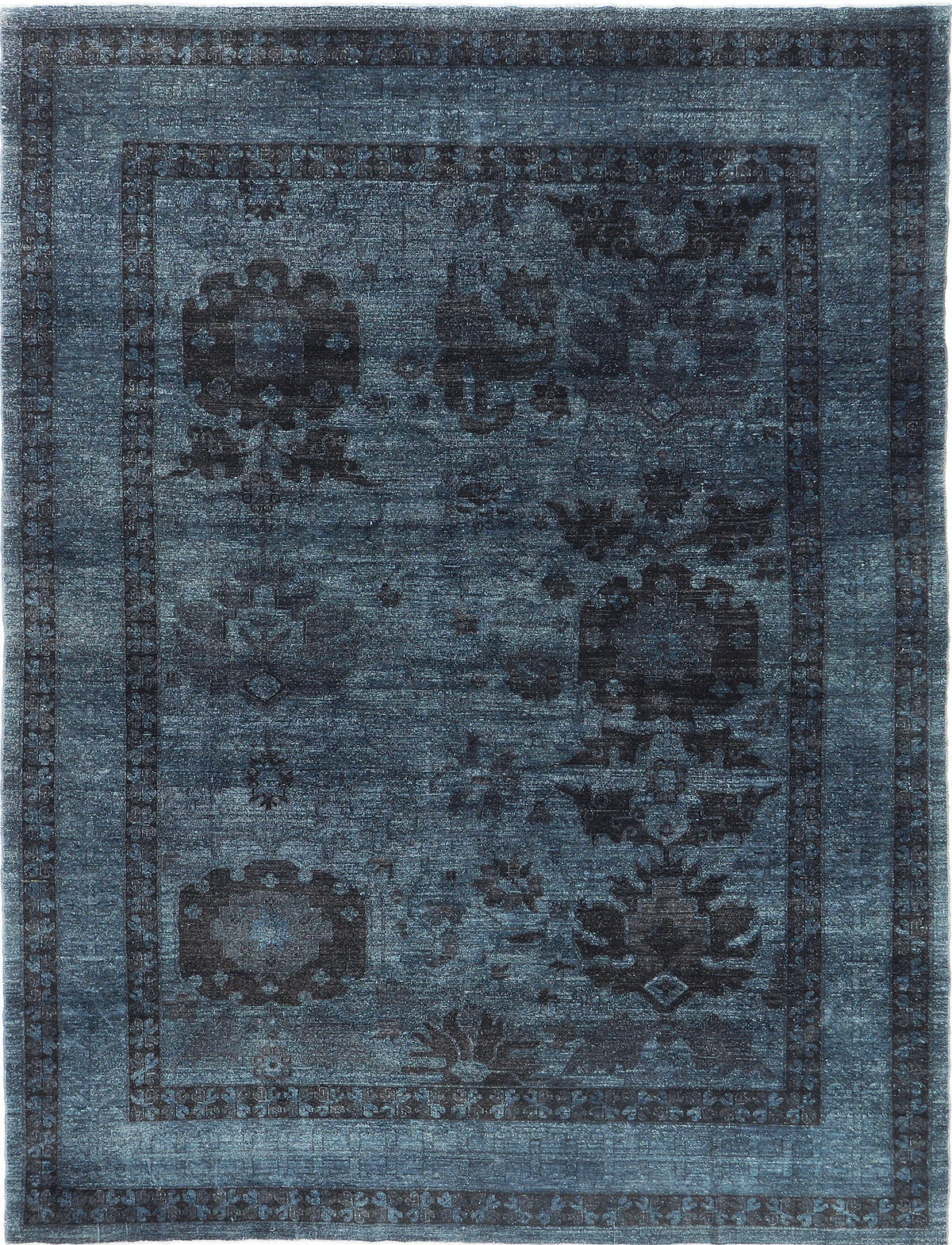 Vintage Style Overdyed Oushak Design Rug - one-of-a-kind handmade area rug