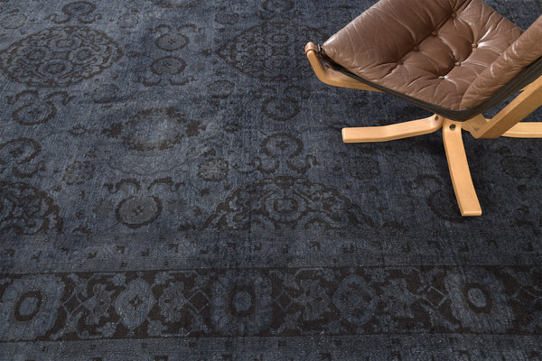 Overdyed Agra Revival Rug - artisan revival weave - overhead flat lay view