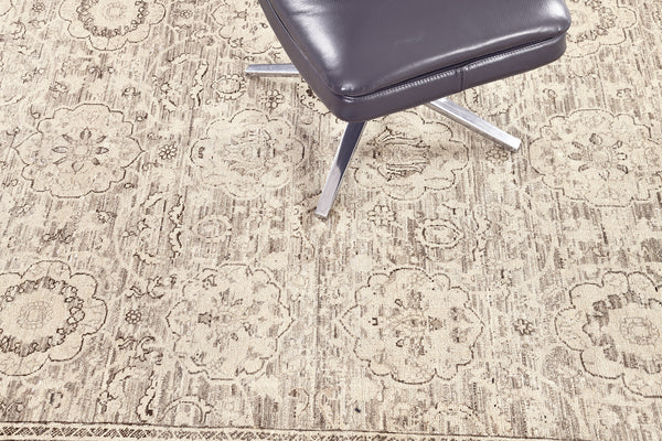 Vintage Style Tabriz Hadji Jalili Revival Rug - artisan revival weave - overhead flat lay view [#1]