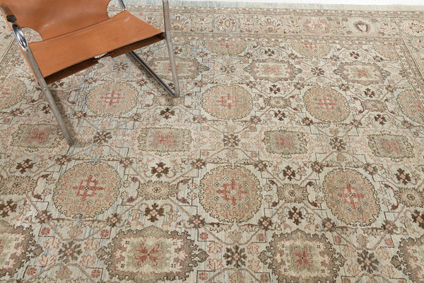 Natural Dye Tabriz Revival Rug Bliss - artisan revival weave - overhead flat lay view [#2]