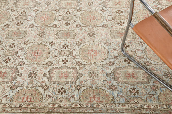 Natural Dye Tabriz Revival Rug Bliss - artisan revival weave - styled in room setting [#2]