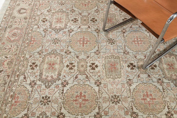 Natural Dye Tabriz Revival Rug Bliss - artisan revival weave - close-up of weave texture and pile [#2]