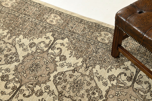 Vintage Style Formal Tabriz Design - styled in room setting