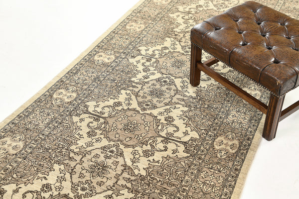 Vintage Style Formal Tabriz Design - overhead flat lay view