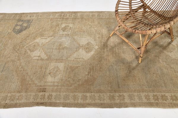 Vintage Turkish Anatolian Runner - hand-knotted in Turkey - close-up of weave texture and pile [#1]