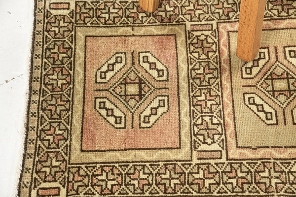 Vintage Turkish Anatolian Rug - hand-knotted in Turkey - overhead flat lay view [#93]