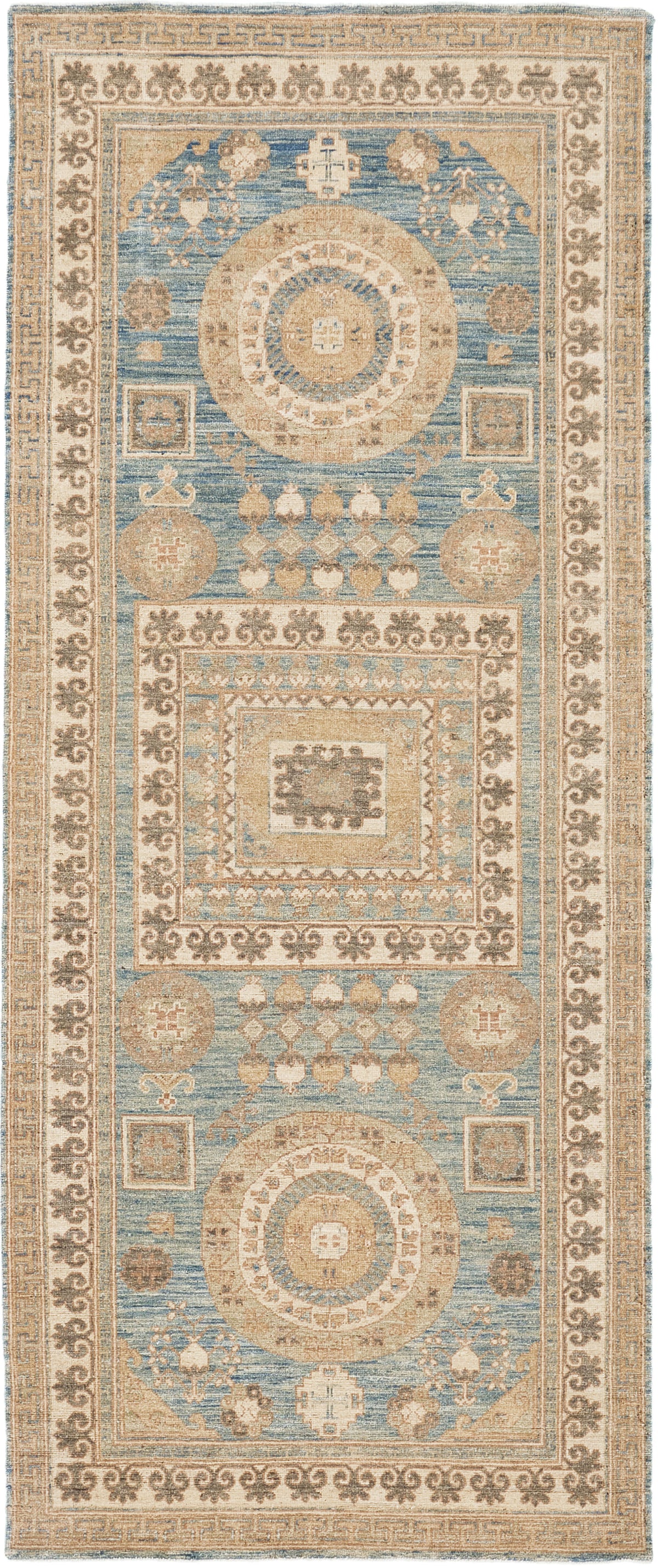 18th Century Khotan Design Revival - 18th-century, East Turkestan Khotan - one-of-a-kind handmade area rug (2)