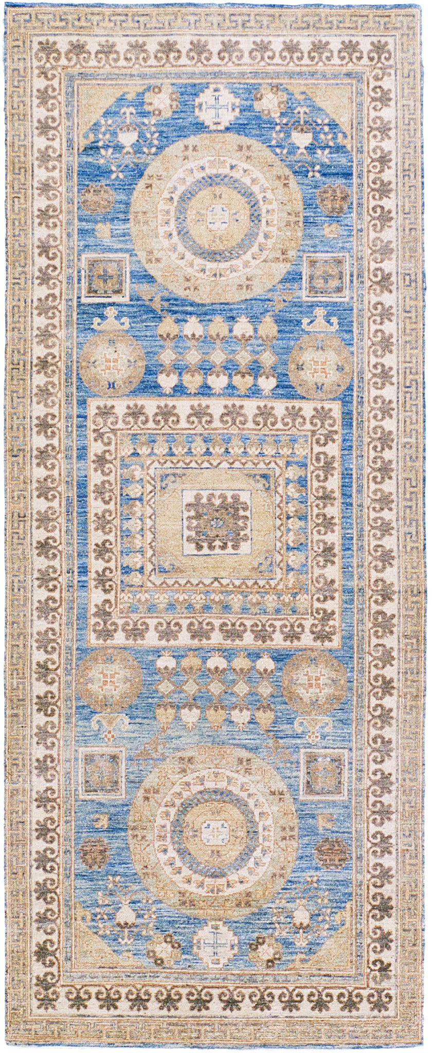 Vintage Style Khotan Revival Runner - East Turkestan Khotan - one-of-a-kind handmade area rug [#11]