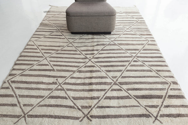 Tribal Moroccan Rug Middle Atlas Tribe - handwoven in Morocco - overhead flat lay view