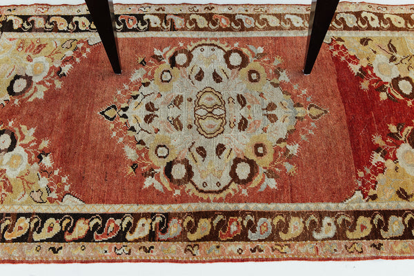Vintage Turkish Anatolian Rug - hand-knotted in Turkey - overhead flat lay view [#9]