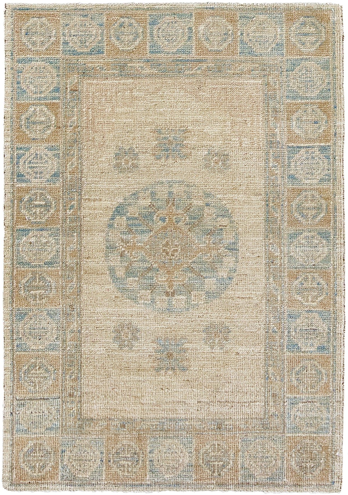18th Century Khotan Design Revival - 18th-century, East Turkestan Khotan - one-of-a-kind handmade area rug [#16]