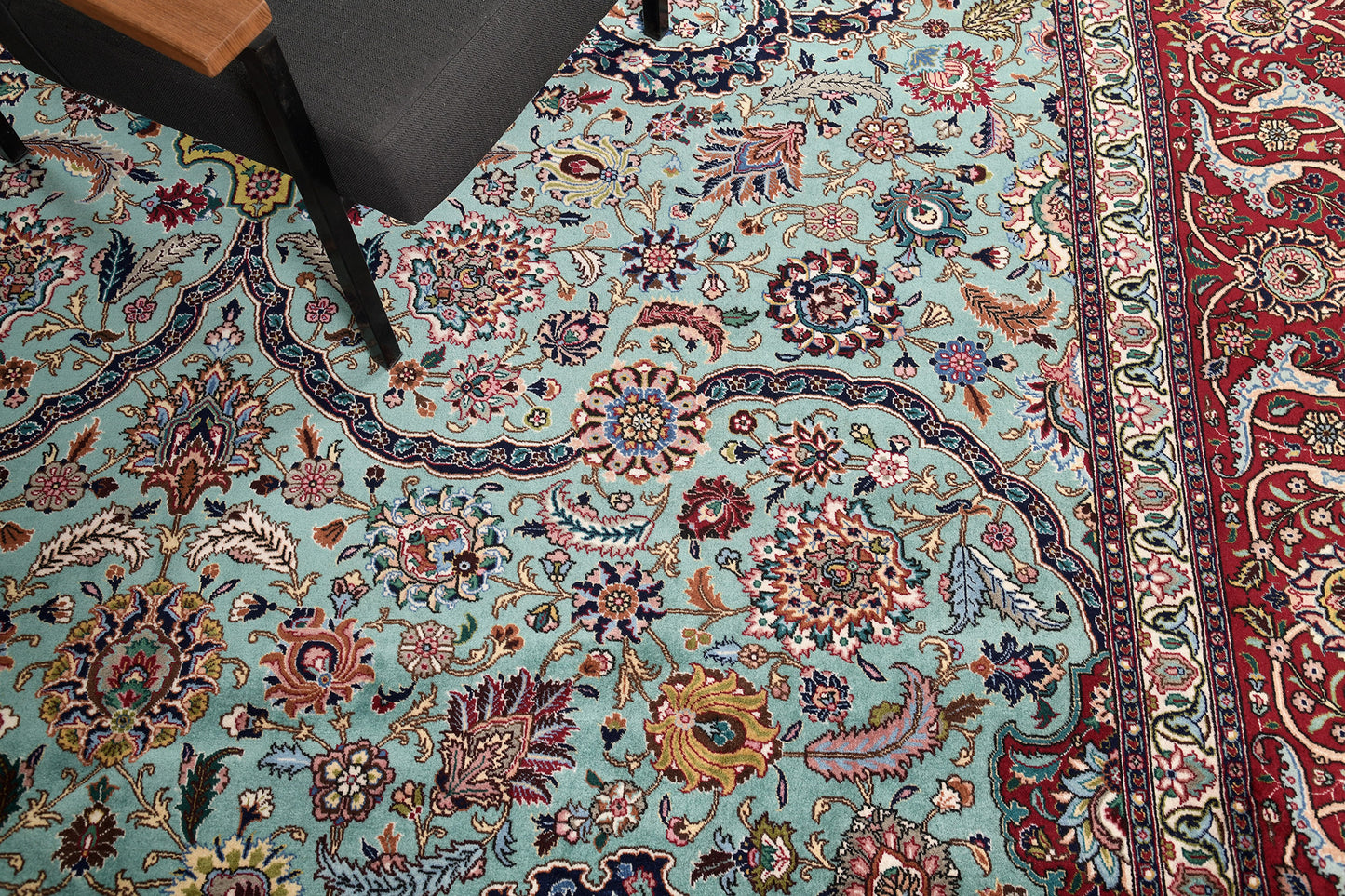 Vintage Fine Persian Tabriz Rug Wool and Silk 18594