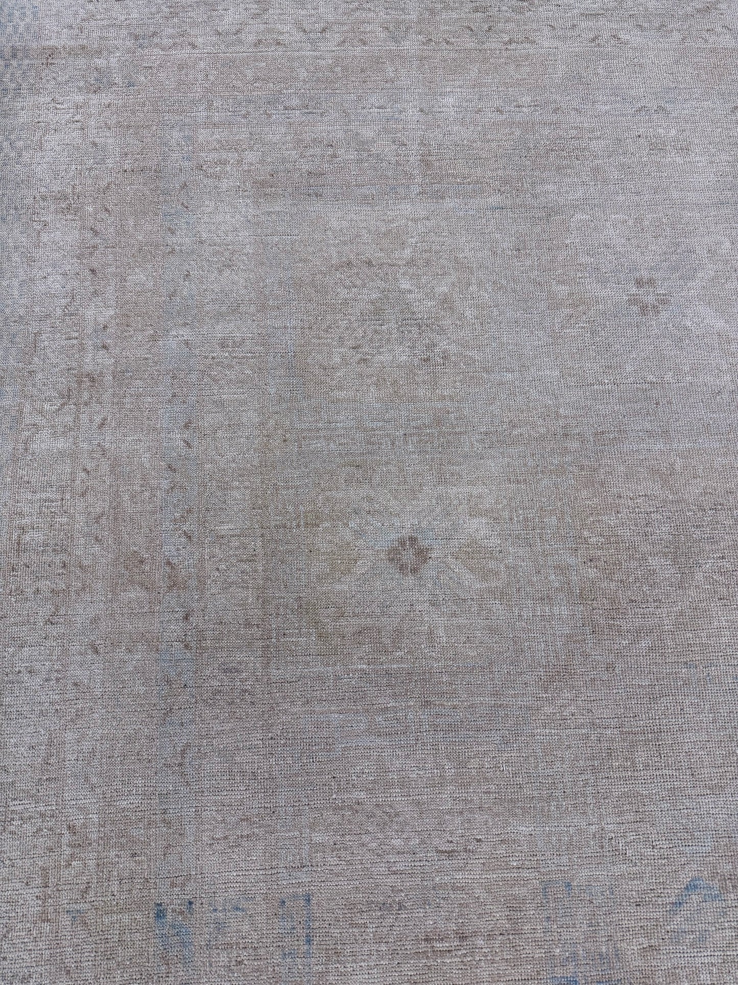 Vintage Style Khotan Revival Rug - East Turkestan Khotan - overhead flat lay view [#36]
