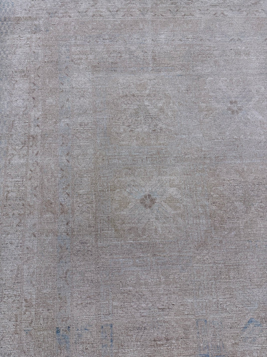 Vintage Style Khotan Revival Rug - East Turkestan Khotan - overhead flat lay view [#36]