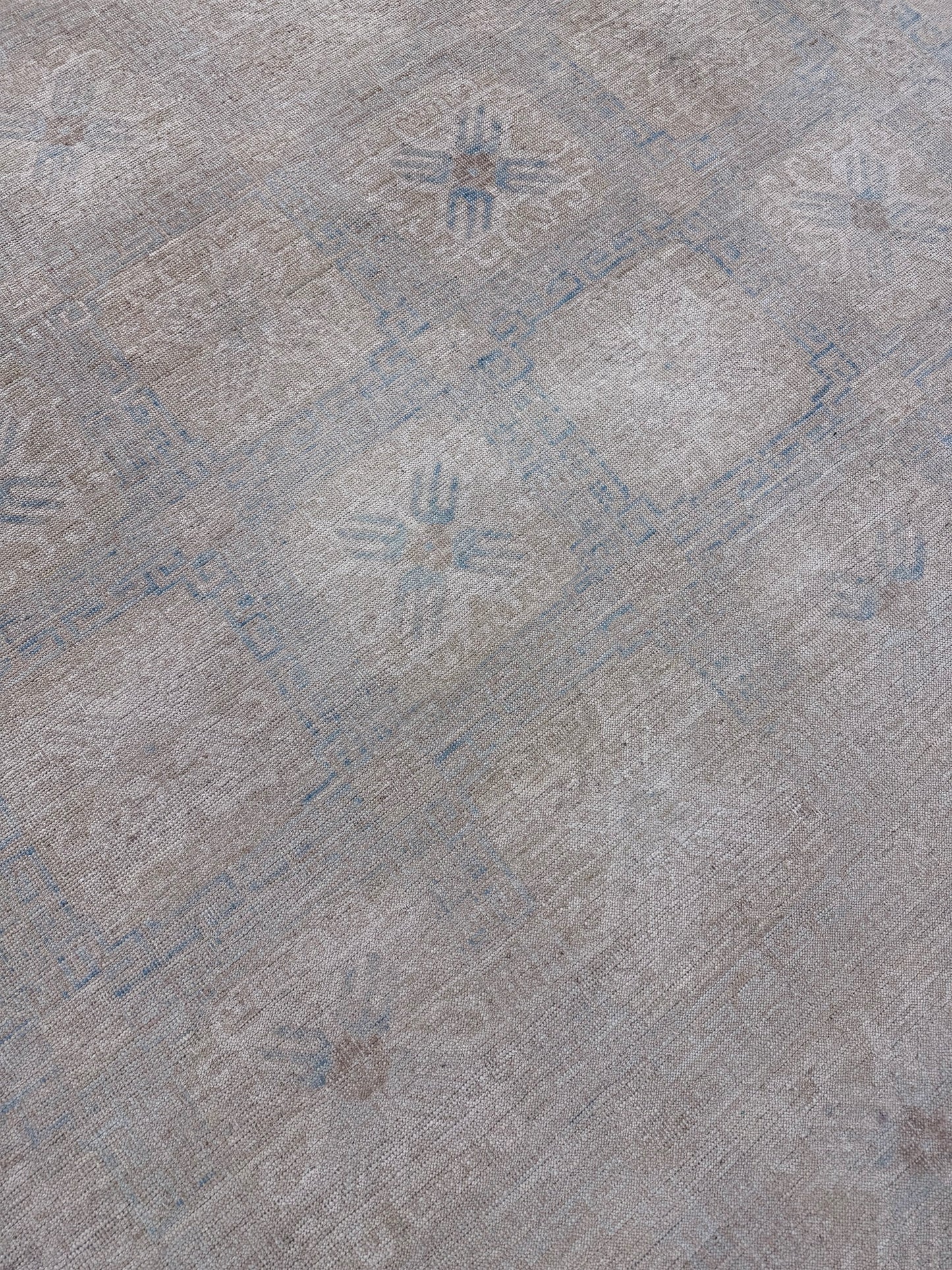 Vintage Style Khotan Revival Rug - East Turkestan Khotan - close-up of weave texture and pile [#36]