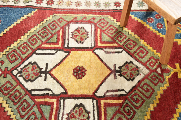 Vintage Turkish Anatolian Rug - hand-knotted in Turkey - full length showing color variation [#85]