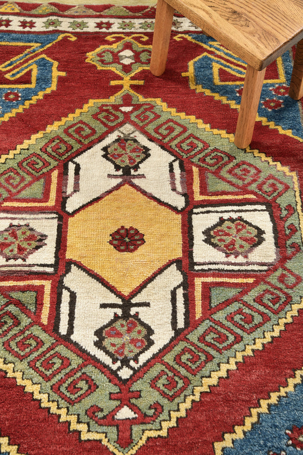 Vintage Turkish Anatolian Rug - hand-knotted in Turkey - styled in room setting [#85]