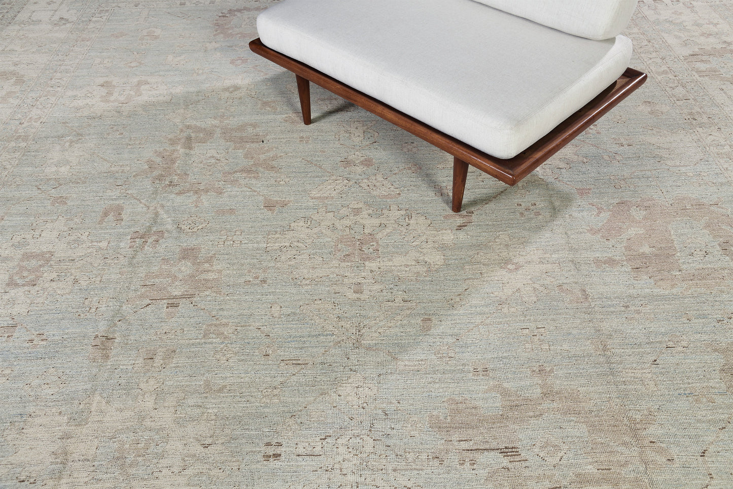 Vintage Style Oushak Design Rug - styled in room setting