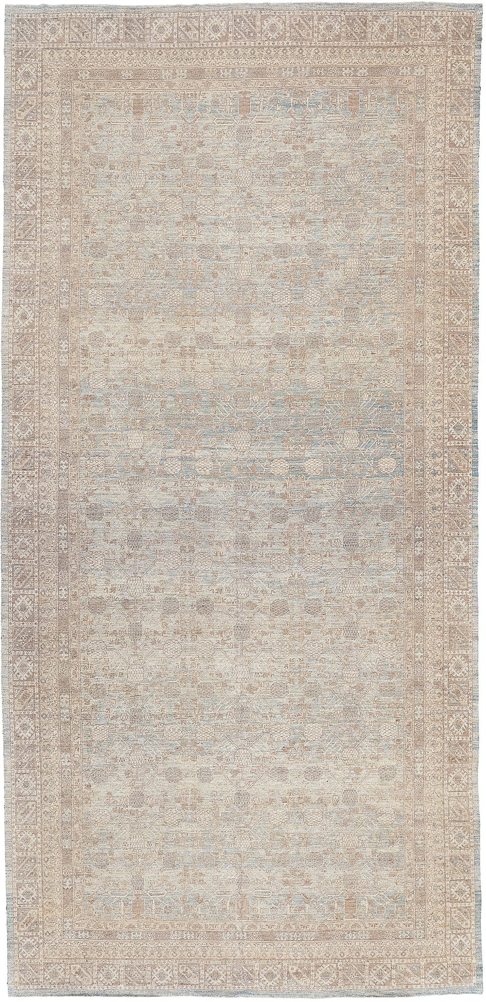 Vintage Style Natural Dye Khotan Design - East Turkestan Khotan - one-of-a-kind handmade area rug