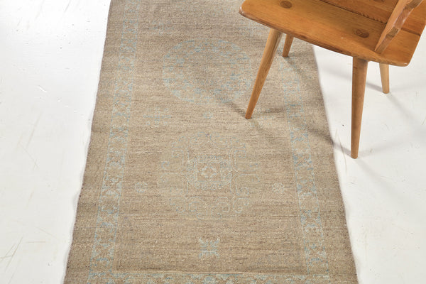18th Century Khotan Design Revival Runner - 18th-century, East Turkestan Khotan - close-up of weave texture and pile [#7]