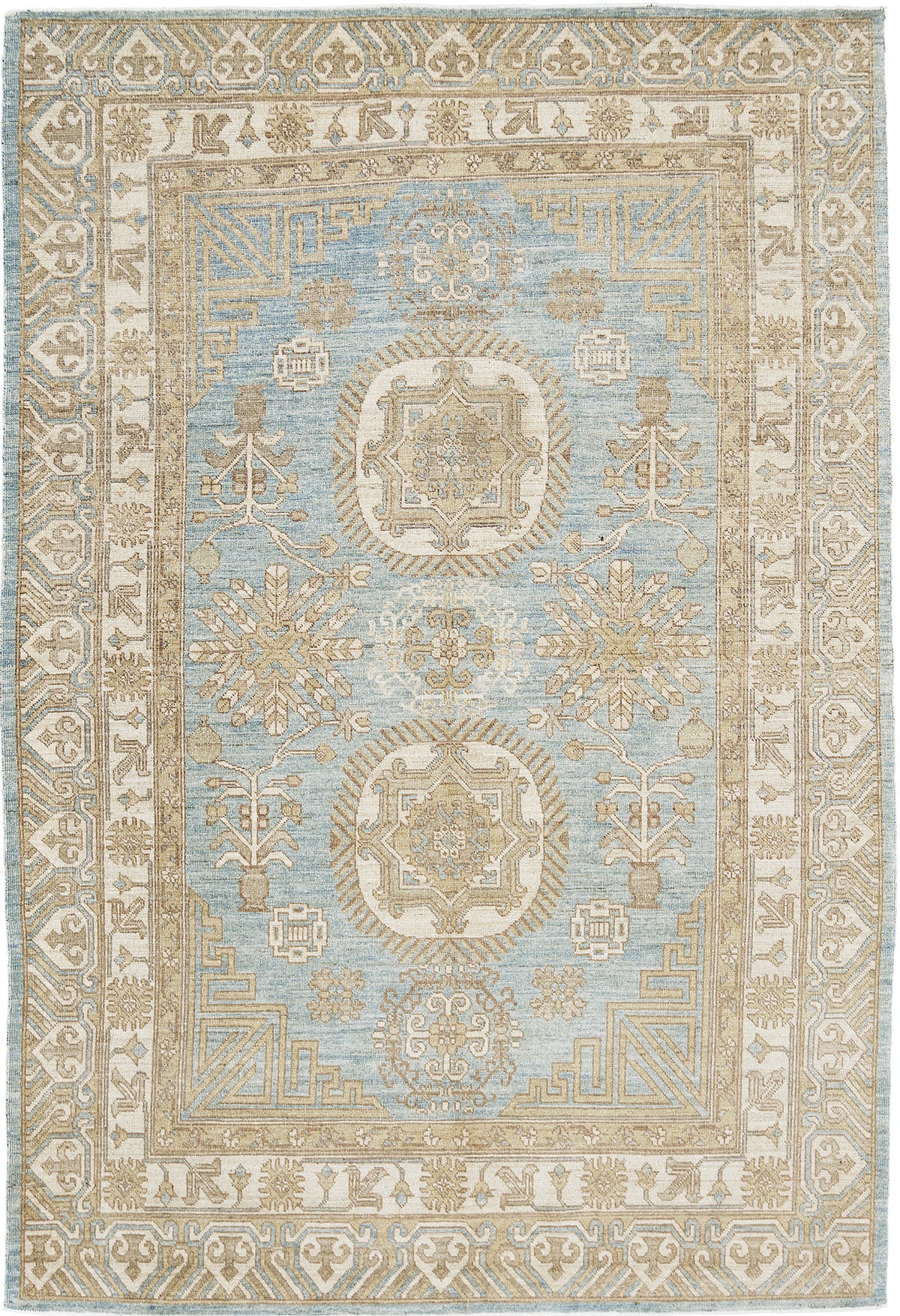 Khotan, Vintage Style Safira Collection - East Turkestan Khotan - one-of-a-kind handmade area rug [#3]