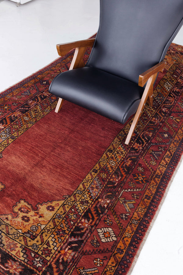 Vintage Turkish Anatolian Runner - hand-knotted in Turkey - close-up of weave texture and pile [#13]