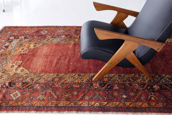 Vintage Turkish Anatolian Runner - hand-knotted in Turkey - overhead flat lay view [#13]