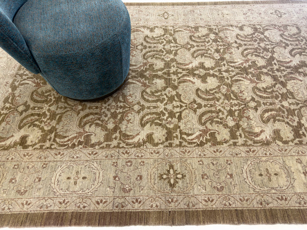 Vintage Style Tabriz Revival - artisan revival weave - overhead flat lay view