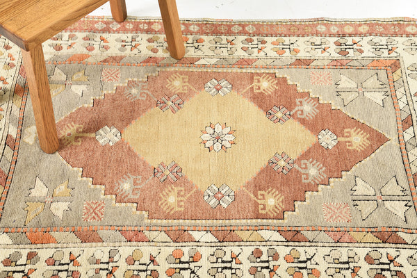 Vintage Turkish Anatolian Rug - hand-knotted in Turkey - styled in room setting [#88]